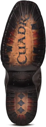 Vista 9 de Cuadra Bota urbana para hombre en piel bovina con cremallera marrón 1J2JRS