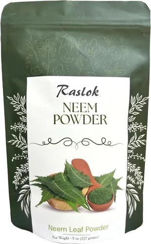 Vista 4 de Raslok Polvo de neem Polvo de neem 100% puro y natural Suplemento de neem muy amargo para la piel, cabello y desintoxicación (3.52 onzas)