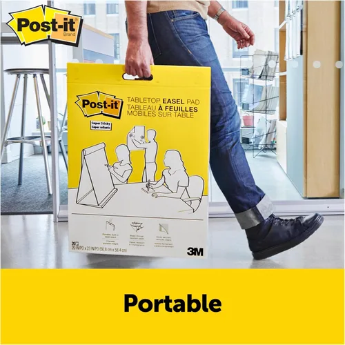 Vista 3 de Post-it® Almohadilla de caballete de mesa, blanco con líneas primarias, 20 x 23 pulgadas (MMM563PRL), 1 unidad