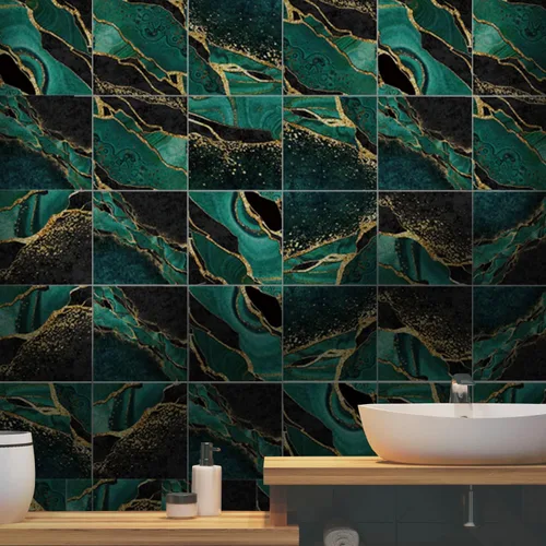 Vista 7 de 12 calcomanías mate para azulejos de pared, despegar y pegar, autoadhesivas, calcomanías de vinilo para azulejos de pared, adhesivo de PVC