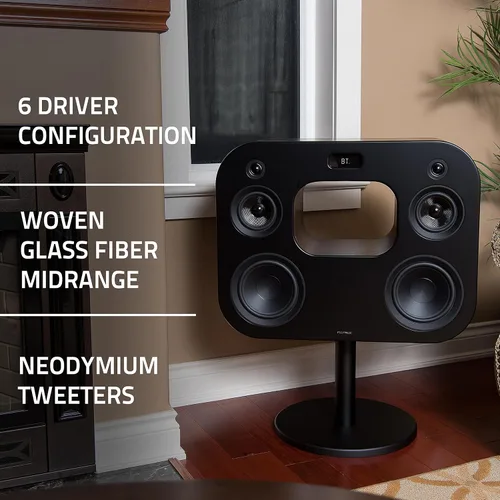 Vista 2 de Fluance Fi70W Sistema de Música Inalámbrico de Alta Fidelidad de Tres Vías con Potente Amplificador y Subwoofers Duales de 8" (Bambú de la Suerte)