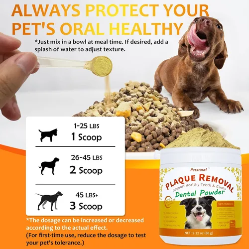 Vista 6 de Petstoral - Polvo dental natural para perros, sabor a hígado de res