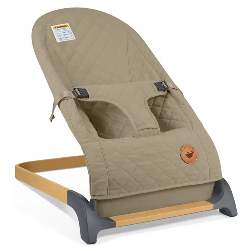 Vista 12 de ANGELBLISS Bouncer para bebés, asiento inflable portátil para bebés, asiento hinchable con tela de algodón, vibraciones naturales (antracita)