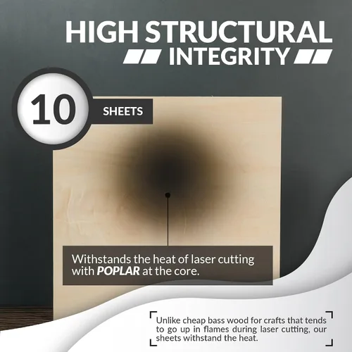 Vista 4 de Hojas de tilo para manualidades de 3 mm, hojas de madera contrachapada de 1/8 pulgada para corte láser, grabado en madera, modelos arquitectónicos