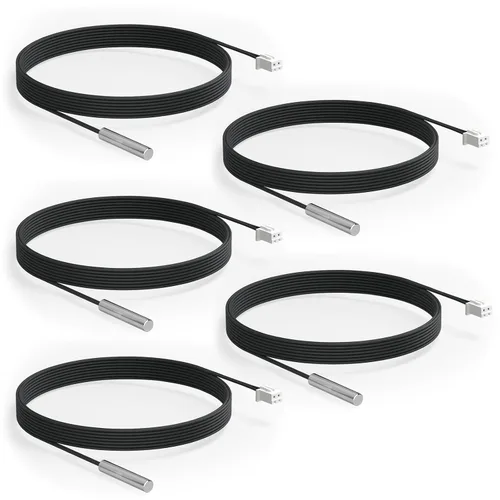 Vista 11 de DROK 3 piezas de sonda de sensor de temperatura de 10K, sonda de temperatura impermeable de 1 metro, sonda de temperatura de acero inoxidable 3950