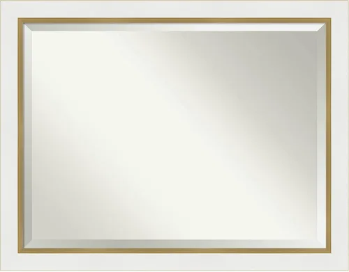 Vista 27 de Amanti Art - Espejo de baño blanco para sobre lavabo, espejo de tocador rectangular blanco de 35x45 para gabinete, marco moderno extragrande, se