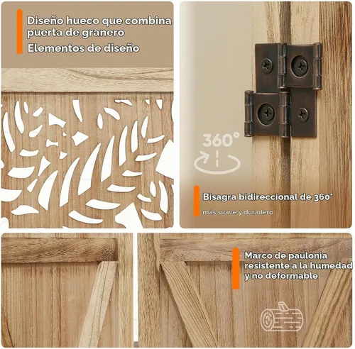 Vista 3 de JOSTYLE Divisor de habitación bohemio con tallado de hojas, pantalla de madera calada de 4 paneles, partición plegable decorativa para dormitorio