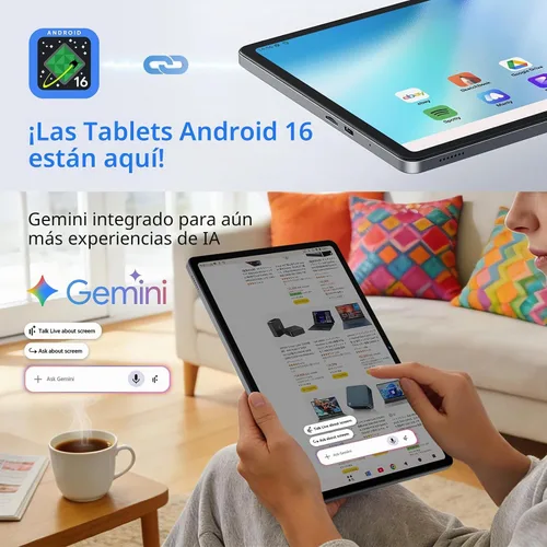 Vista 6 de Tableta Frameflow de 11 pulgadas, tableta Android 16, gris Octa-Core, 20GB RAM + 128GB ROM, 1TB Expandable, 90Hz IPS Touchscreen, 8800mAh, WiFi 6