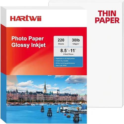 Vista 14 de 100 hojas de papel fotográfico brillante de doble cara, grueso, de alta calidad, 8.5 x 11 pulgadas, 10.58 oz/m², 80 libras, solo para impresora