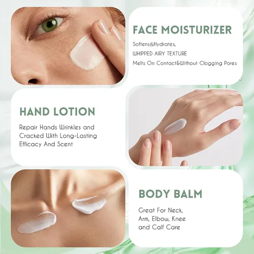 Vista 6 de Sarga de ternera para la piel: hidratante facial de sarga batida para calmar y calmar la noche, 100% orgánico, puro natural, textura crema hecha a