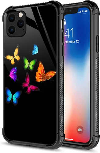 Vista 9 de CARLOCA Funda compatible con iPhone 13 Pro Max, diseño gráfico de identidad de grano de madera negra y roja, a prueba de golpes, antiarañazos