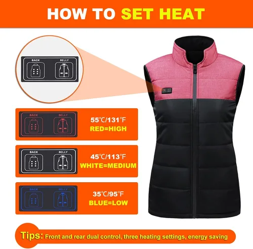Vista 2 de Chaleco calefactor para hombre, lavable, con calefacción, recargable por USB, para campamento, caza, pesca, esquí