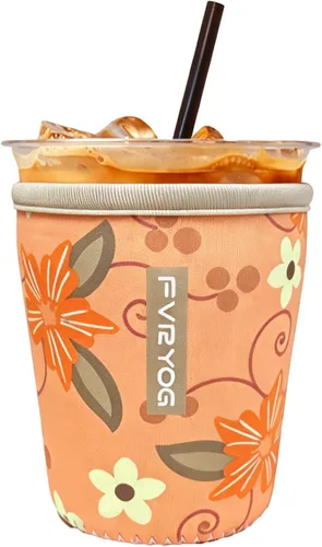 Vista 102 de Fundas de neopreno reutilizables aisladas para café helado, fundas para tazas de café helado, fundas para bebidas heladas y calientes
