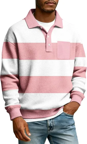 Vista 36 de Camisas de manga larga con botones a cuadros para hombre, con cuello de manga larga, estilo casual, elegante, a cuadros