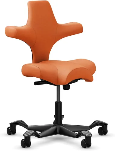 Vista 42 de HAG Capisco Sit to Stand - Silla de pie con marco negro, tapizada de ónix negro con anillo para el pie Negro Onyx