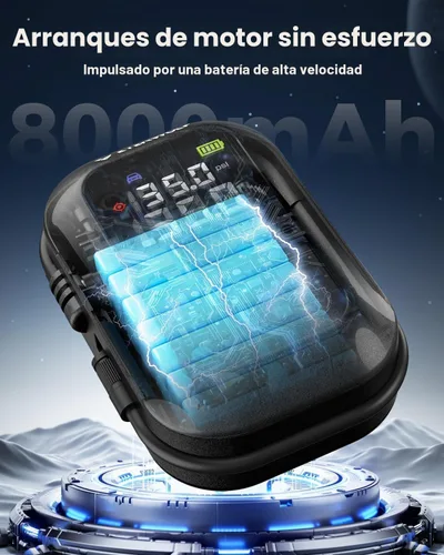 Vista 4 de ETENWOLF Arrancador de batería de coche 2000A con compresor de aire 160PSI Negro
