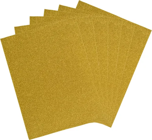 Vista 7 de Mega Crafts 6 hojas metálicas de espuma EVA de 9 x 12 pulgadas, papeles con purpurina azul brillante con parte trasera adhesiva, álbumes
