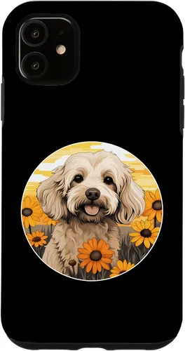 Vista 5 de iPhone 15 Cute Cockapoo in Spring Flower Garden Colorful Puppy Dog Case