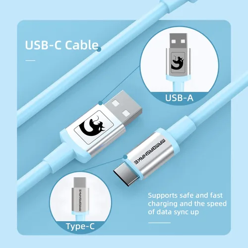 Vista 4 de LexonElec Cable de teclado para juegos, cable de teclado mecánico de conexión estable de doble manga USB tipo C, 6.6 ft (0.66 pies) con volante