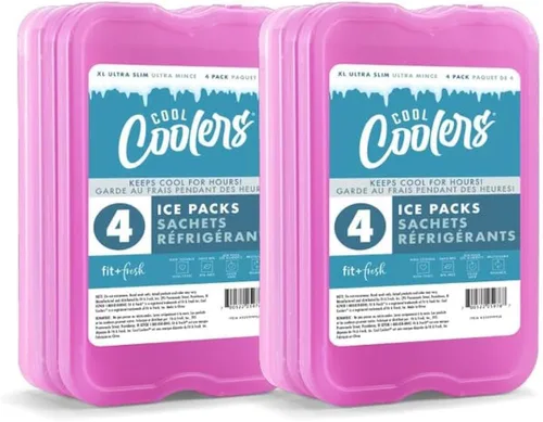 Vista 16 de Cool Coolers by Fit & Fresh 4 Pack XL Slim Ice Packs, Quick Freeze Space Saving Reusable Ice Packs for Lunch Boxes or Coolers