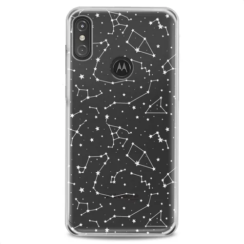 Vista 18 de Funda de TPU compatible con Motorola G9 G8 Plus G7 E20 P40 Z4 Edge 20 G22 Stylus Galaxy suave colorido patrón abstracto púrpura estrellas claro gato