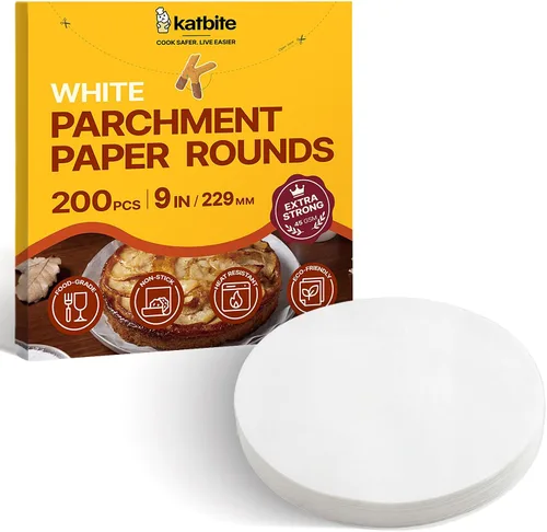 Vista 15 de Katbite 200 piezas de papel pergamino redondo de 4 pulgadas, sin blanquear y antiadherente, círculos de pergamino precortados para moldes Marrón