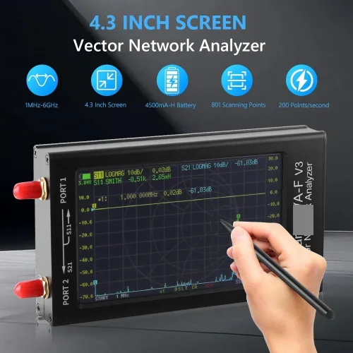 Vista 2 de Vector Network Analyzer 4.3 Inch Screen Antenna Analyzer with 4500mAh VNA Analyzer