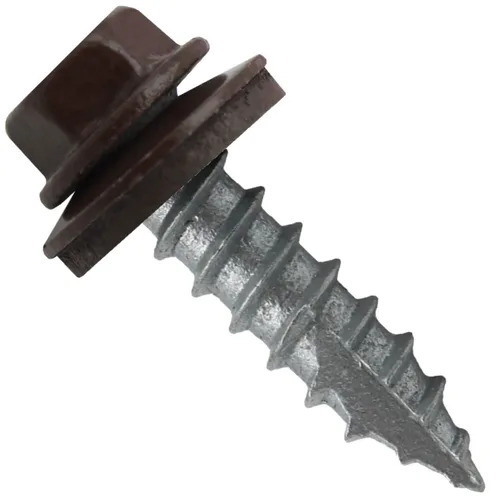 Vista 21 de HERR #14 CHARCOAL Tornillo de techo de chapa metálica de cabeza hexagonal: 250 tornillos x 1