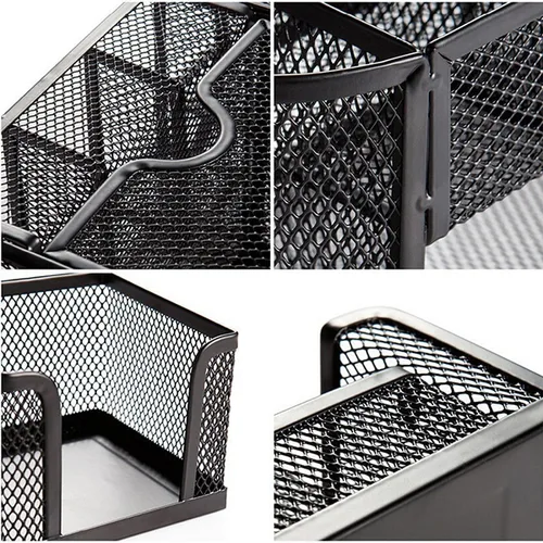 Vista 2 de ultnice Malla Organizador de computadora Caddy metal lápiz Holder 3-compartments (Negro)