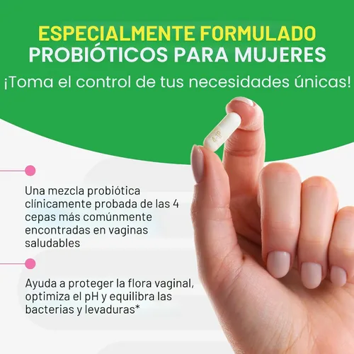 Vista 3 de Culturelle Probióticos 4 en 1 para Mujeres, Suplemento Diario Probiótico y Prebiótico para Apoyar la Salud Vaginal, Salud Digestiva, Salud