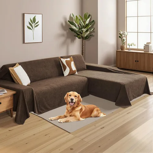 Vista 18 de MYSKY HOME Funda de Sofá Seccional para Perros, 2 Piezas Fundas de Sofá para Sofá en Forma de L, Funda de Sofá Lavable, Protector de Muebles Funda