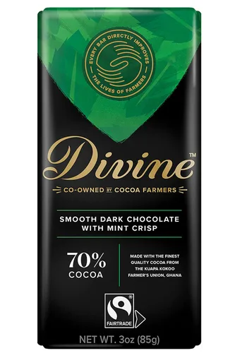 Vista 10 de Divine Barras de chocolate – 85% chocolate negro – Hechas con cacao de comercio justo, ingredientes naturales, sin sabores artificiales 3oz.