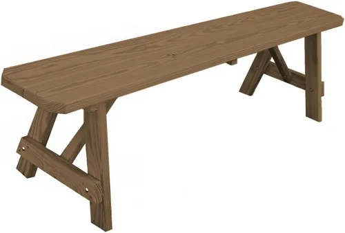 Vista 31 de Furniture Barn USA Banco tradicional de pino tratado a presión de 2 pies, tinte de cedro