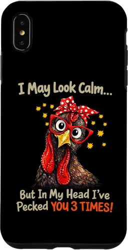 Vista 11 de I May Look Calm But in My Head Ive Pecked You 3 Times Funny Case for iPhone XR