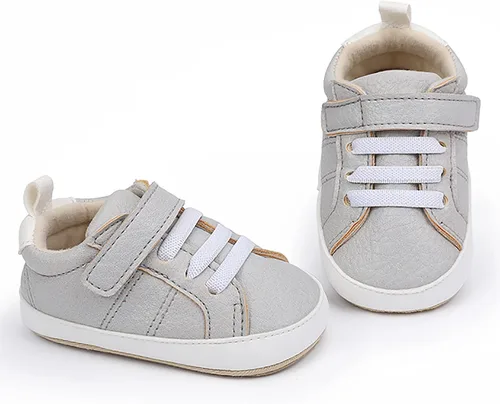 Vista 6 de GAISUMMI Zapatos deportivos unisex para bebés y niñas, de piel sintética, con suela antideslizante de goma
