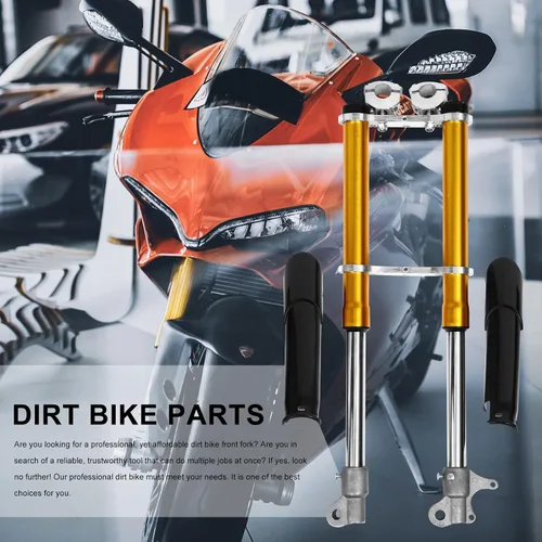 Vista 4 de VICASKY Horquillas para bicicleta Pit Bike Mini Bike Front Suspensión Delantera Motocicleta Shock Gold Stock para piezas de repuesto de motocross