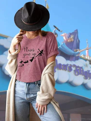 Vista 3 de Camiseta de Never Grow Up para mujer divertida camiseta del Reino mágico camisetas inspiradas en las fiestas para jóvenes regalos de fiesta