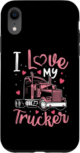 Vista 8 de Funda divertida para iPhone 14 I Love My Trucker para mujer, camionero, esposa, novia