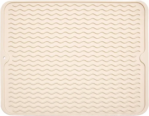 Vista 7 de Tapete de silicona para secado de platos para múltiples usos, fácil de limpiar, ecológico, tapete escurridor de platos resistente al calor