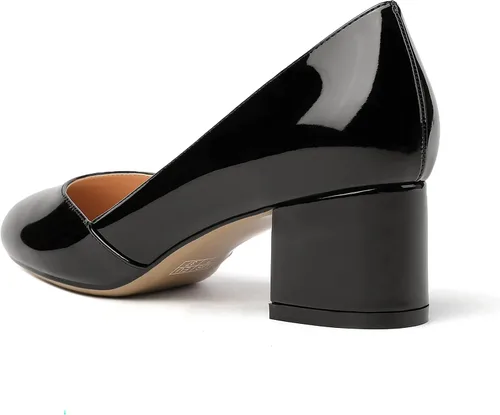 Vista 7 de MODENCOCO Zapatos de tacón bajo grueso para mujer, con puntera redonda, de 2 pulgadas