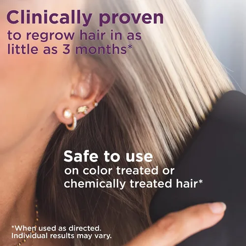 Vista 2 de Amazon Basic Care Tratamiento de crecimiento del cabello para mujeres, espuma de aerosol tópico al 5 % de Minoxidil, sin perfume, clínicamente