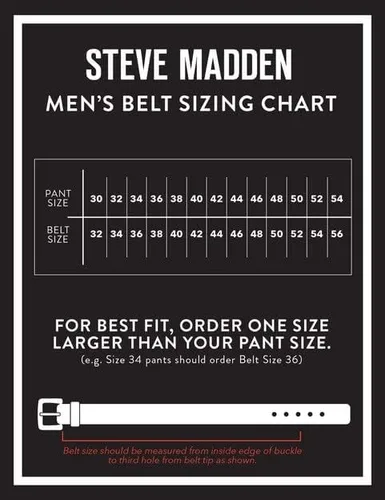 Vista 6 de Steve Madden Cinturón de cuero casual para hombre