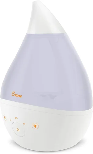 Vista 9 de Crane Humidificador ultrasónico de niebla fría 4 en 1 Drop 2.0 con máquina de sonido, luz nocturna, bandeja de aroma, relleno superior de 1 galón