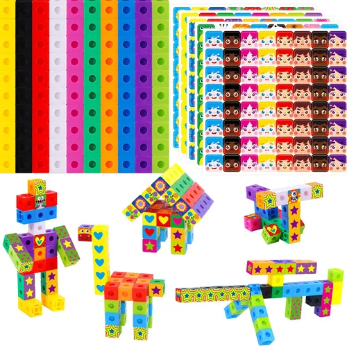 Vista 12 de SpriteGru - Juego de 100 cubos de enlace matemático, cubos matemáticos manipulativos que se conectan y cuentan, bloques de construcción