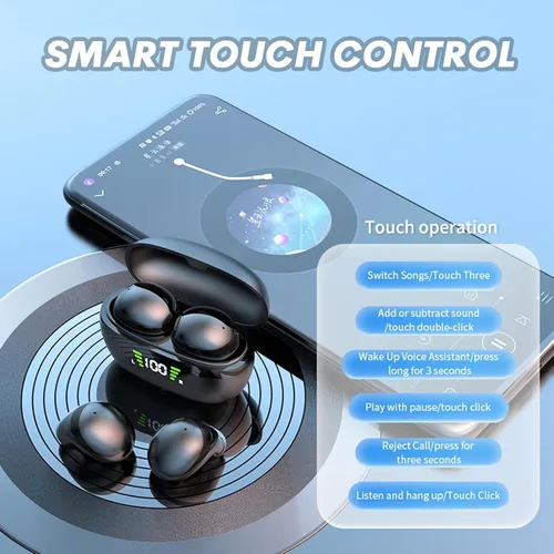 Vista 6 de Mini auriculares invisibles más pequeños inalámbricos Bluetooth auriculares para pequeños canales de oídos, discretos auriculares espía de perfil