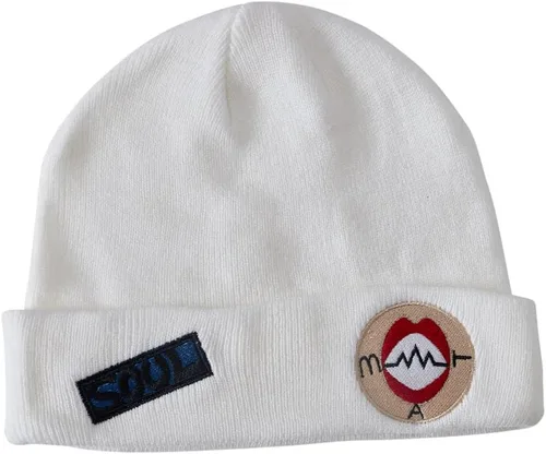Vista 5 de Kimetsu No Yaiba - Gorro unisex de punto térmico de moda, color blanco, bordado, Blanco