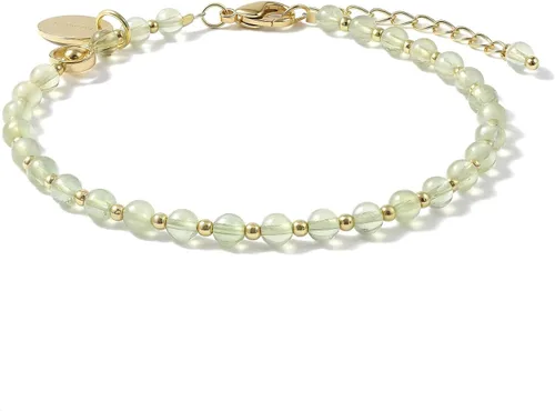 Vista 21 de Morchic 3mm Natural Gemstone Beaded Bracelet for Women, Dainty Tiny Charm Jewelry, Adjustable 7.1-8.6" Ideal Birthday Holiday Gift