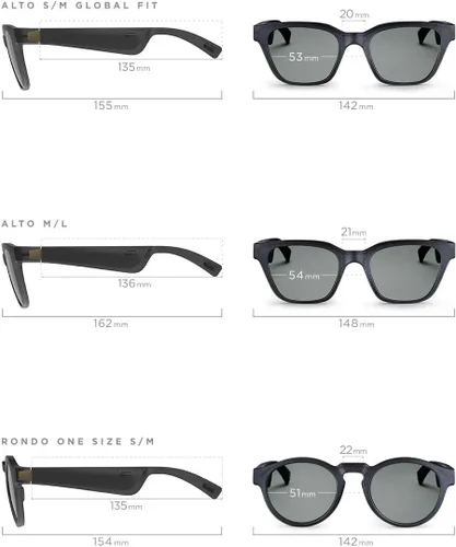 Vista 3 de Bose Marcos - Gafas de sol de audio con auriculares abiertos, color negro, con conectividad Bluetooth