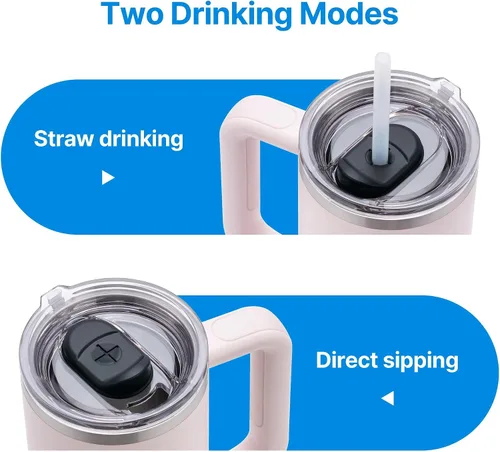 Vista 3 de Tapa de repuesto para vaso Stanley Quencher H2.0 y ProTour de 30 onzas 30 oz Reusable Dustproof Tumblers Cover, BPA Free, Dishwasher Safe, Straw