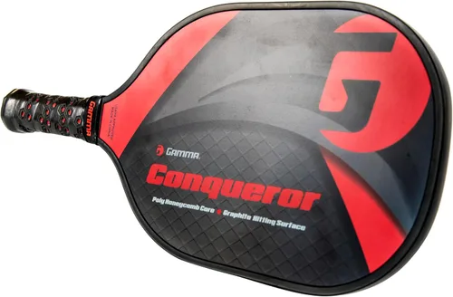 Vista 2 de GAMMA Paletas de pickleball, serie Venture, aprobadas por USAPA, superficie compuesta de grafito, agarre de nido de abeja, conquistador